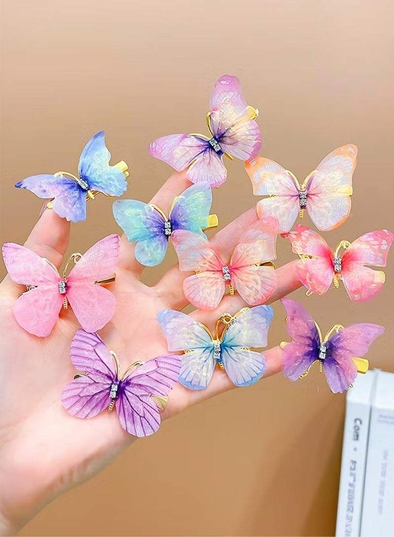 Ucanbe 10-Piece Glitter Butterfly Hair Clips Set – Sparkling Hair Accessories for Teens & Women | Random Color Cute Hairpins for Daily Wear, Parties & Gifts - Image 3