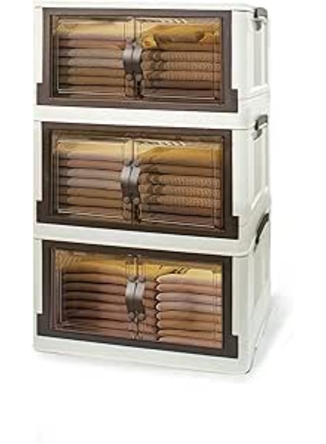 Jumbo Wide Plastic Cabinet – Spacious Multi-Shelf Wardrobe for Easily Storing All Your Household Items, 3 Tiers HR - Image 1
