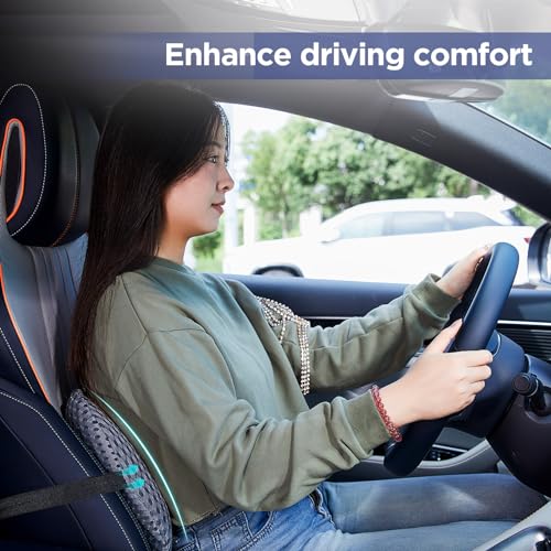BYMECOST Lumbar Support Pillow for Office Chair, Car Lumbar Pillow Lower Back Pain Relief, Memory Foam Back Cushion with 4D Mesh Cover and Adjustable Straps, Ergonomic Chair Back Pillow for Car,Bed, Gaming - Image 4