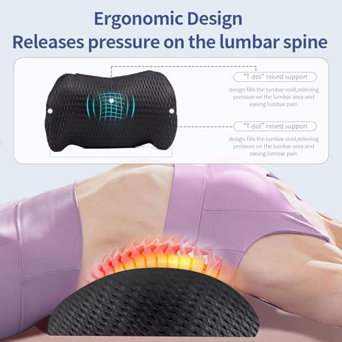 BYMECOST Lumbar Support Pillow for Office Chair, Car Lumbar Pillow Lower Back Pain Relief, Memory Foam Back Cushion with 4D Mesh Cover and Adjustable Straps, Ergonomic Chair Back Pillow for Car,Bed, Gaming - Image 5
