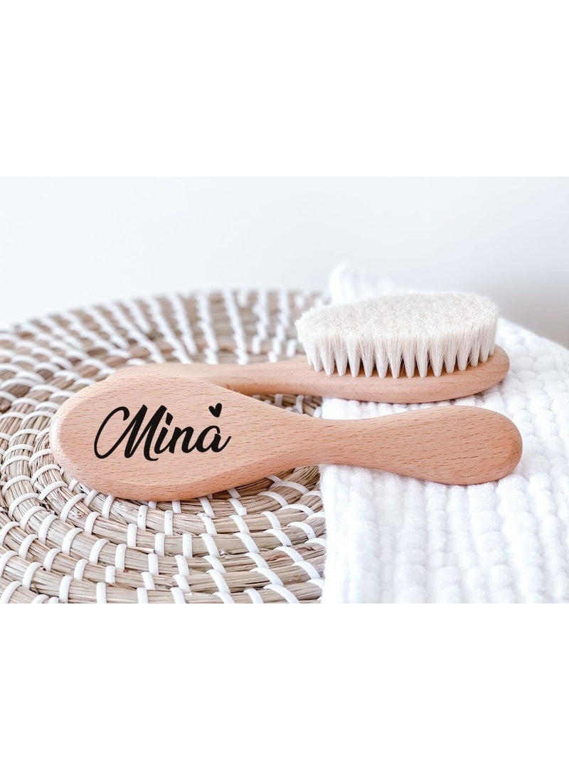 Evashophediyelik Evashoph Gift Natural Goat Hair Baby Hair Brush 