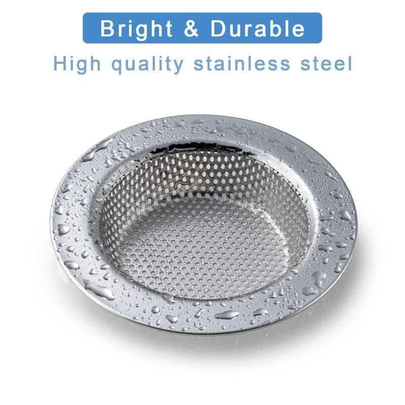 Honmein 2 Pcs Sink Strainer for Most Kitchen Sink Drain Basket, Upgraded Double-Layer Safe Design Kitchen Sink Strainer (Outer Diameter 4.5 Inch) - Image 2