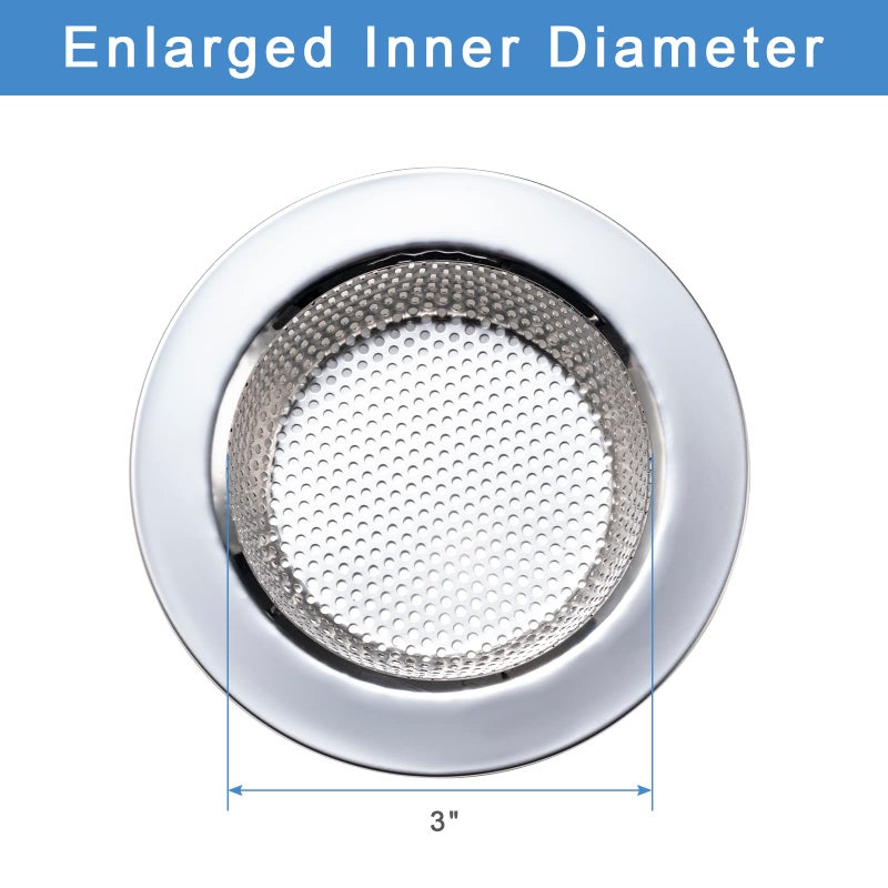 Honmein 2 Pcs Sink Strainer for Most Kitchen Sink Drain Basket, Upgraded Double-Layer Safe Design Kitchen Sink Strainer (Outer Diameter 4.5 Inch) - Image 5