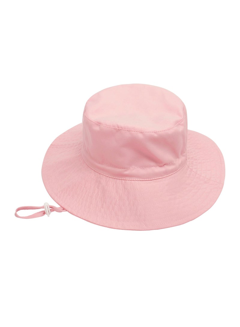 Summer Toddler Bucket Hat Wide Brim Adjustable Beach Hats for Boys Girls Sun Protection Beach Hat  Baby Hats(pink-s) - Image 2