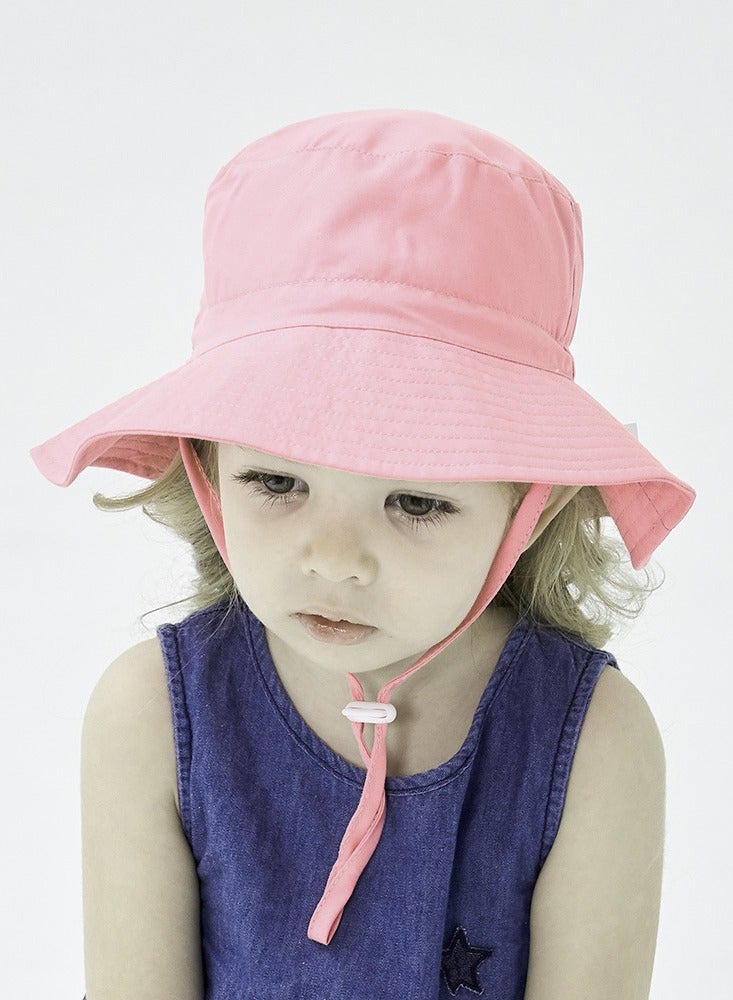 Summer Toddler Bucket Hat Wide Brim Adjustable Beach Hats for Boys Girls Sun Protection Beach Hat  Baby Hats(pink-s) - Image 3