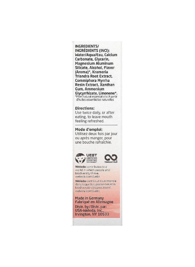 Weleda Weleda, Oral Care, Ratanhia Toothpaste, Peppermint, 2.5 fl oz (75 ml)  - Image 3