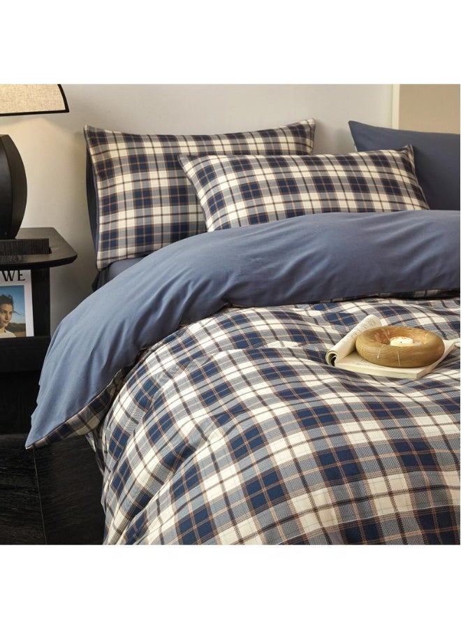 مجموعة من 4 قطع من اللحاف القطني تناسب سرير مزدوج بحجم 1.5 م / 1.8 م هدية تدفئة منزلية هدية عيد ميلاد - Image 1