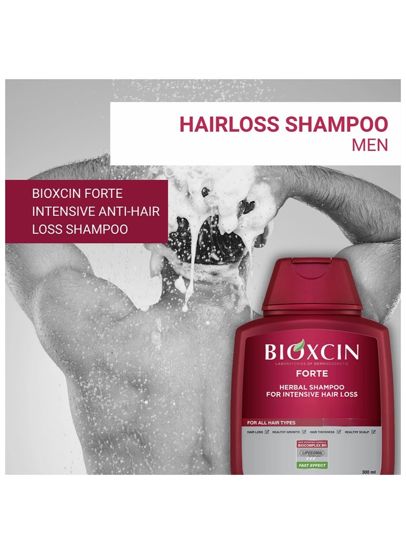 Bioxcin Forte Hair Loss Shampoo 300ml, Daily Care Treatment for Men &Women, Sensitive Scalp Formula Herbal Shampoo for Hair Growth, Complete Care Thickening & Nourishing Conditioner Intensive Hair Loss - Image 4