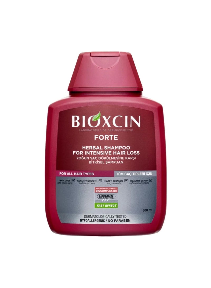 Bioxcin Forte Hair Loss Shampoo 300ml, Daily Care Treatment for Men &Women, Sensitive Scalp Formula Herbal Shampoo for Hair Growth, Complete Care Thickening & Nourishing Conditioner Intensive Hair Loss - Image 1