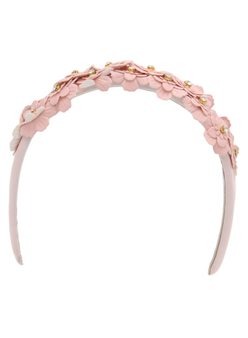 Bidani Floral Appliqué Headband - Light Pink - Image 2