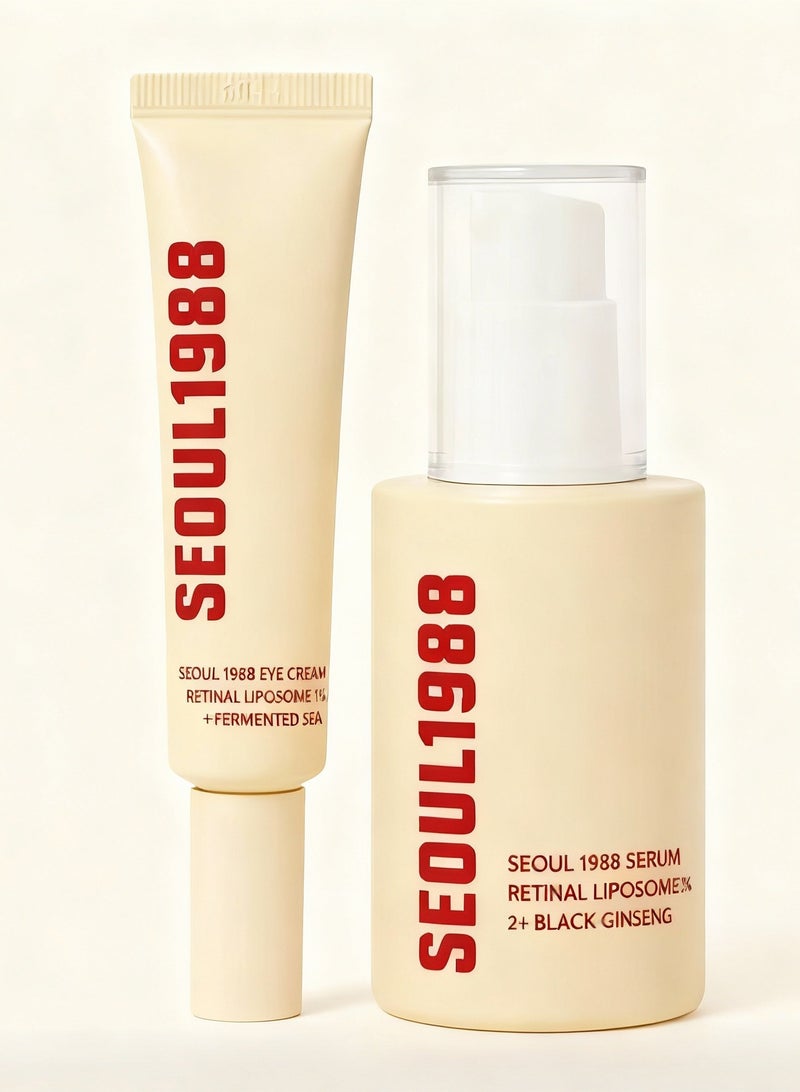 سيول 1988 مجموعة شبكية العين الثنائية - المصل 2٪ + الجينسنغ الأسود وكريم العين 4٪ + الفاصوليا المخمرة - Image 1