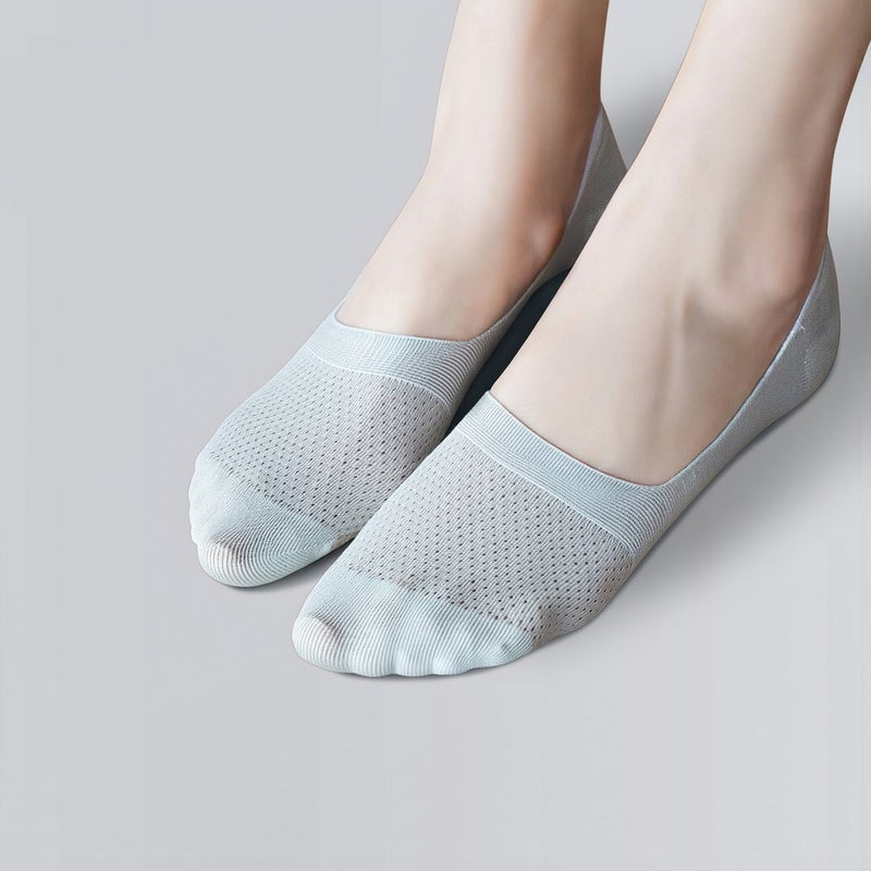 Women No Show Socks Cotton Mesh Breathable Non Slip Hidden Liner Socks - Image 1