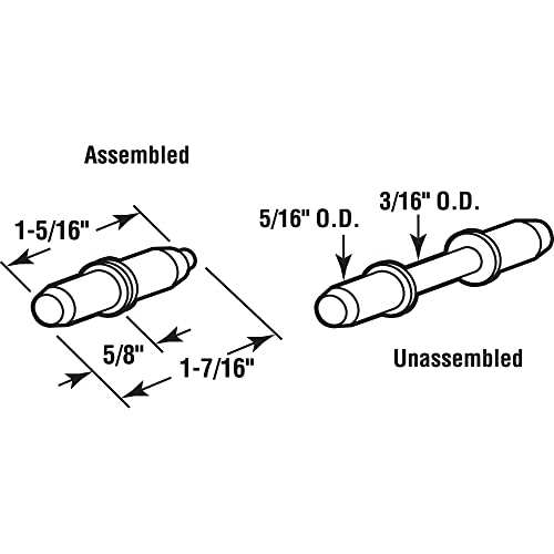 Prime-Line K 5132 1-7/16 In. White Nylon Storm Door Hinge Pin Kit with Pins and Bushings (6 Pack) - Image 2