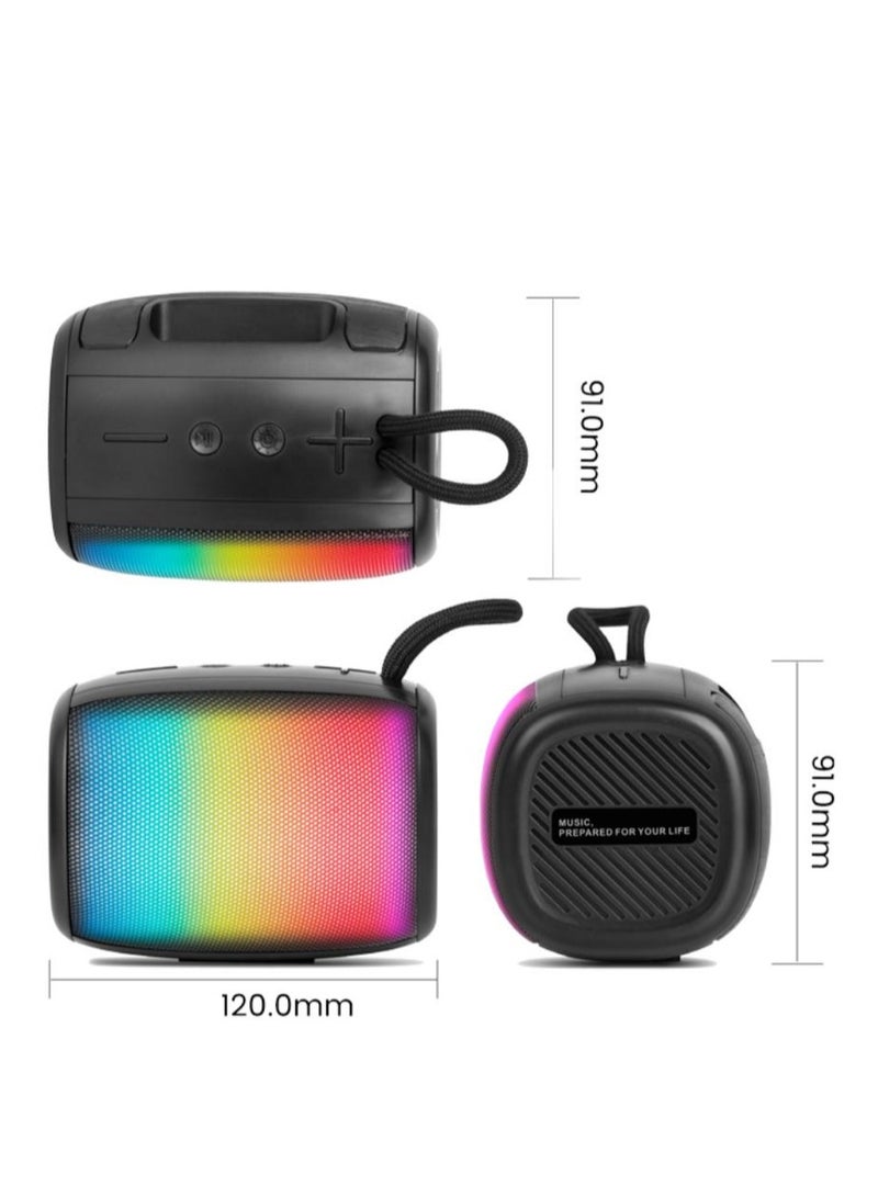 Kisonli S18 RGB Colorful High Quality Portable Bluetooth Speaker - Black - Image 3