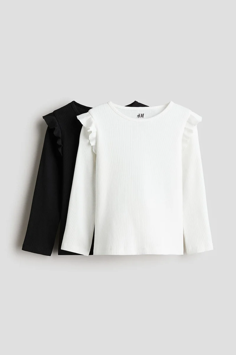 H&M 2-pack ribbed cotton tops