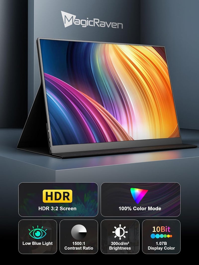 MAGICRAVEN Wired Portable Monitor for Laptop, 15.6" Portable Monitor - 1080P FHD Second Screen for Home & Office - Image 2