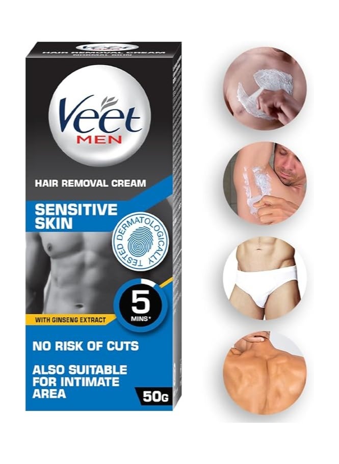 Veet - Veet Hair Removal Cream For Men Sensitive Skin 50G - Image 1