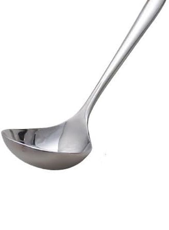 12 Piece Silver Stainless Steel Flatware Set Heavy Duty Soup Spoons - Image 1