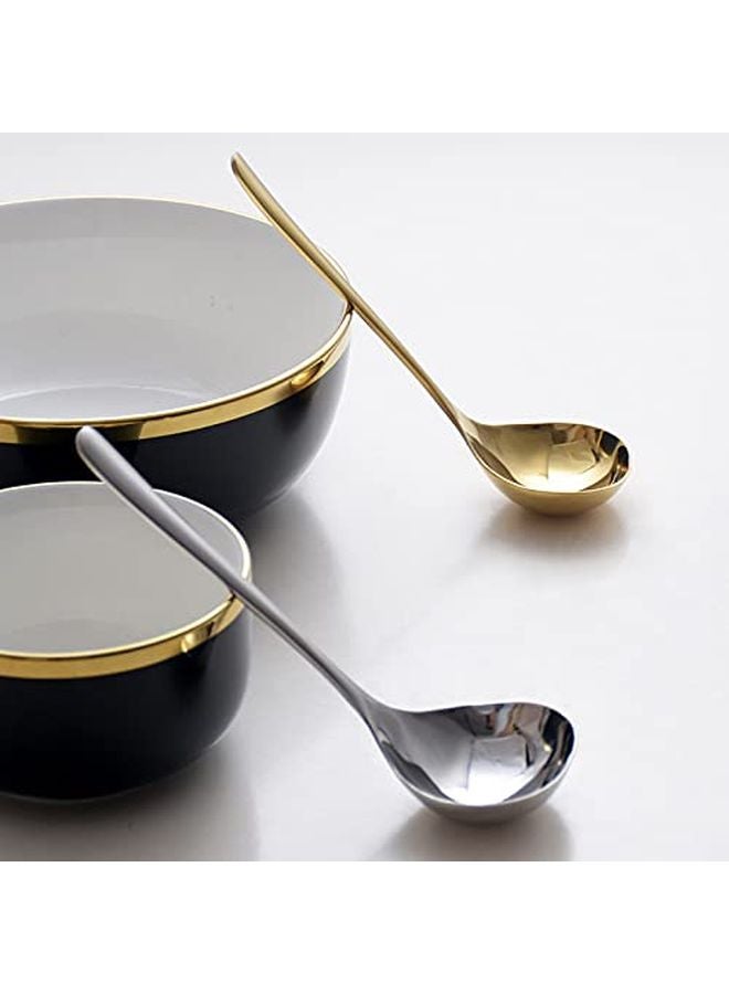12 Piece Silver Stainless Steel Flatware Set Heavy Duty Soup Spoons - Image 5