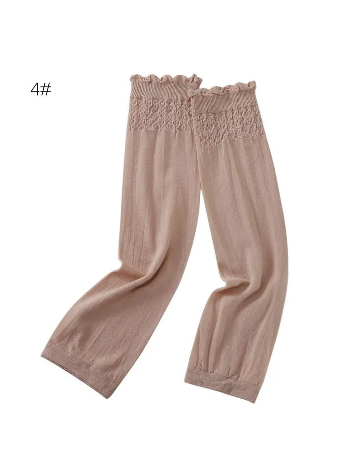 Goolsky 1 Pair Solid Color Elastic Sleeves Thin Breathable Arm Sleeves Summer UV Protection Sun Sleeves For Muslim Women ﻿ - Image 1