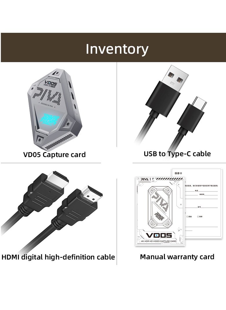 PIVA VD05 Power Adapter Captures high-quality video and provides high-speed transmission without delay Built-in fan for multiple heat dissipation ensures long-term stable live streaming