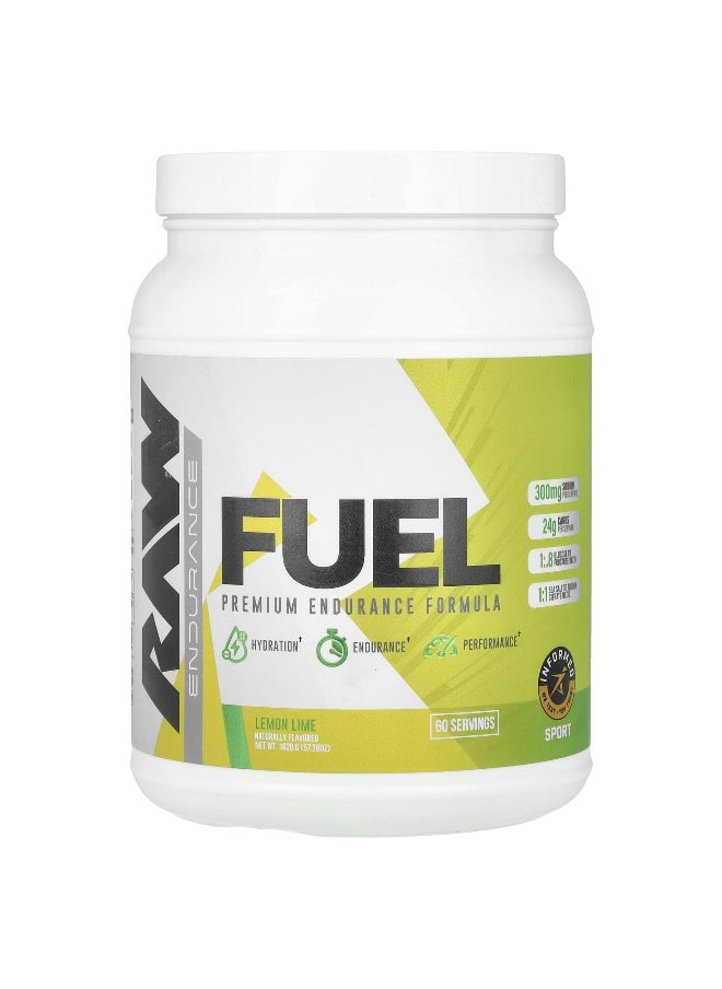 Raw Nutrition Raw Nutrition, Fuel, Premium Endurance Formula, Lemon Lime, 57.28 oz (1,620 g)  - Image 1