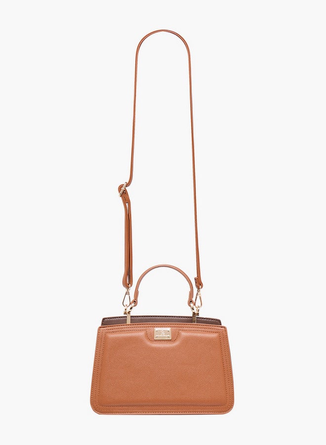 Flora Bella By Shoexpress Solid Crossbody Bag with Detachable Shoulder Strap and Top Handle  - Image 3