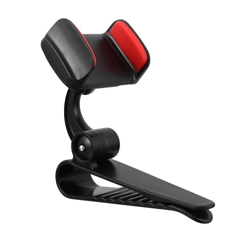 Universal Red Clip Car Phone Mount Holder for Sun Visor Driving Navigation - Image 2