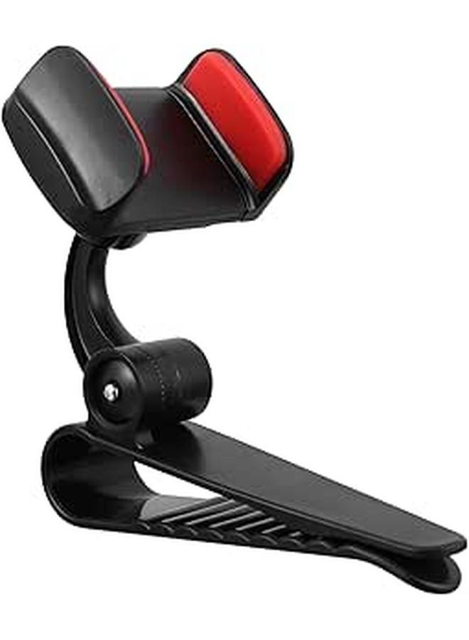 Universal Red Clip Car Phone Mount Holder for Sun Visor Driving Navigation - Image 1