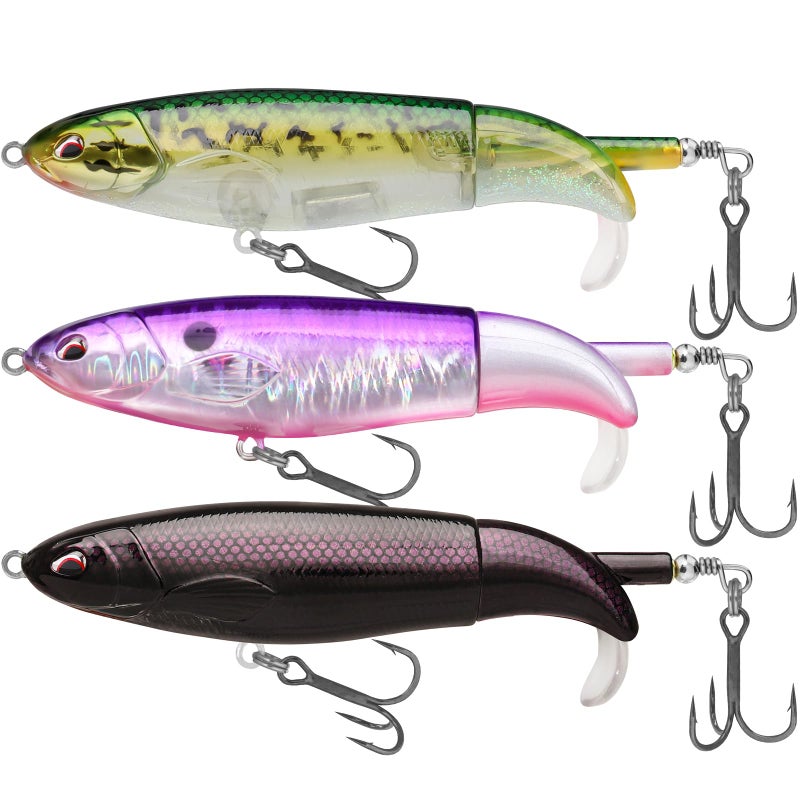 TRUSCEND PoPobait with BKK Hooks, Plopper Fishing Lures for Bass Walleye Pike Catfish Musky Perch, Floating Lure for Freshwater or Saltwater, Amazing Teasers Fishing Gifts for Family Fishing