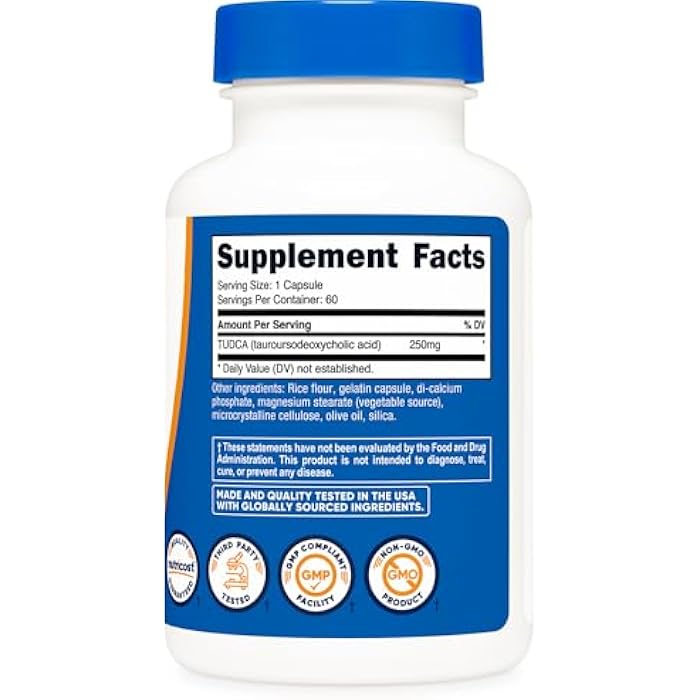 Nutricost Tudca 250mg, 60 Capsules (Tauroursodeoxycholic Acid) - Premium Quality - Image 5