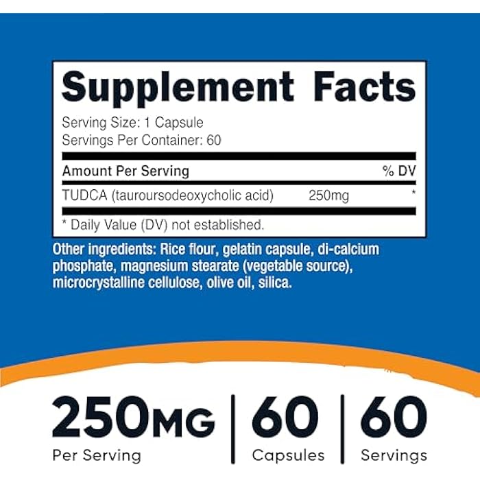 Nutricost Tudca 250mg, 60 Capsules (Tauroursodeoxycholic Acid) - Premium Quality - Image 2