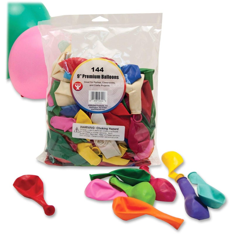 Hygloss Products 9 Round Balloon 9Inch Assorted 10304