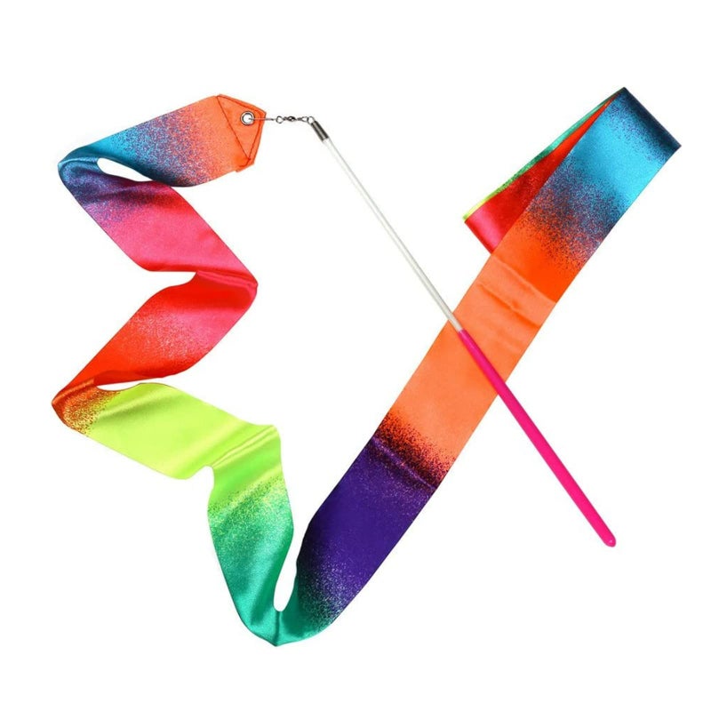 AITIME 20 Pieces Ribbon Wands for Kids, 2 Meter Ribbon Dancer Wand, Dance Ribbons for Girls Party Favors, Rainbow Dancing Ribbon Decorations, Birthday Party Supplies, Gymnastics Wedding Dance Streamers - Image 2
