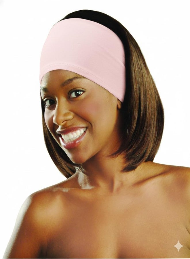 DONNA Spandex Wrap - One Size Adjustable Hair Wrap with Closure for Secure Styling - Soft Texture Heavy Duty Spandex Head Wrap for Women & Men (LIGHT PINK, ONE SIZE)