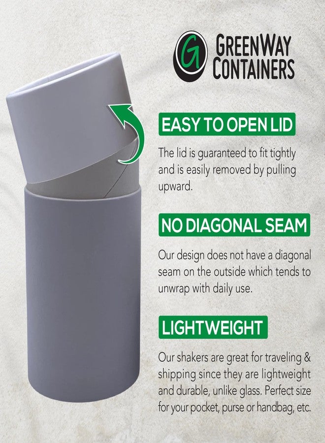 GREENWAY CONTAINERS GreenWay 2oz / 60g Small Kraft Paper Shaker Tubes with Sifters & Lids - 6 Pack Biodegradable Containers for Powdered Cosmetics - Fully Compostable Spice Sifting Tubes with Small Holes - White - Image 4