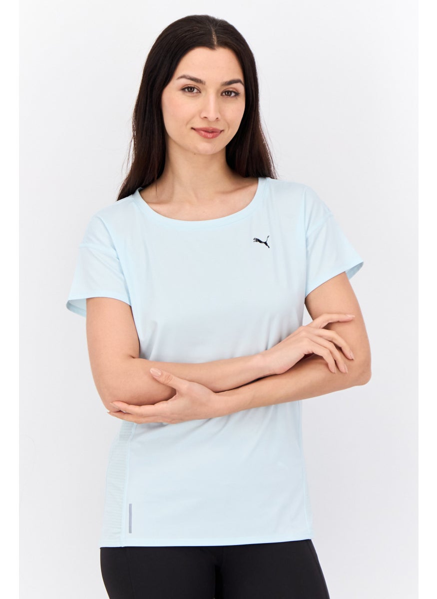 PUMA Women Sportswear Fit Brand Logo Outdoor Top, Light Blue  - Image 1
