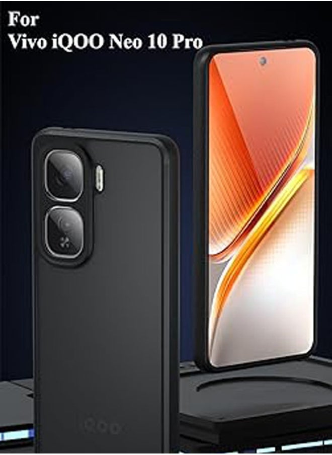 Generic - Clear Case for Vivo iQOO Neo 10 Pro, Ultra-thin Airbag Anti-fall Matte Phone Case, Transparent TPU+PC Skin-friendly Shockproof Protective Back Cover for iQOO Neo10 Pro - Image 1