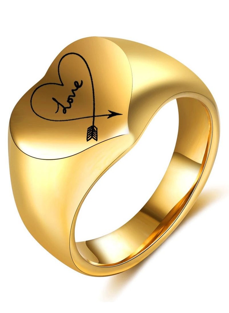 Loquat Stainless Steel Solid Polished Signet Ring