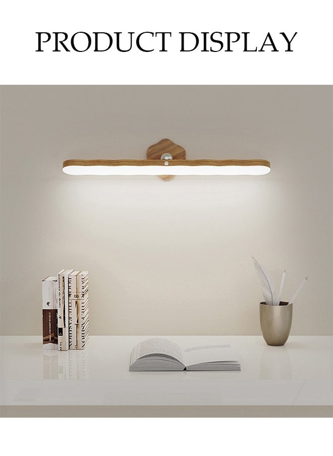 DUNISO Led Mirror Light, Adjustable 360° Rotating Night Light, Corridor Mural Light, Fill Light, Magnetic Makeup Mirror, Touch Light, Removable Cabinet Light, Built-In Rechargeable Battery, Suitable For Wardrobe, Bedside Mirror, Bathroom, Wood Grain Warm Light  - Image 5