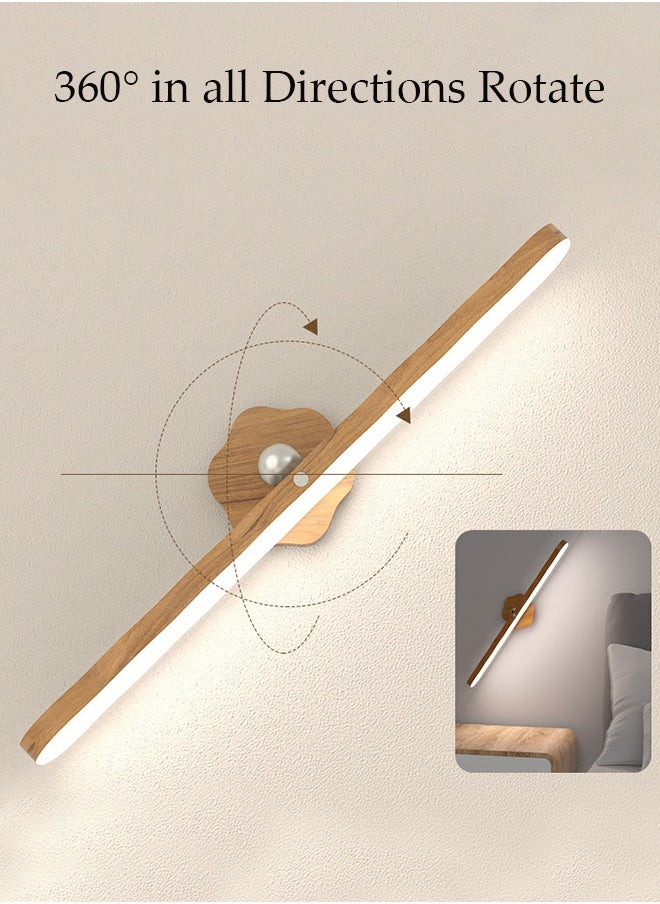 DUNISO Led Mirror Light, Adjustable 360° Rotating Night Light, Corridor Mural Light, Fill Light, Magnetic Makeup Mirror, Touch Light, Removable Cabinet Light, Built-In Rechargeable Battery, Suitable For Wardrobe, Bedside Mirror, Bathroom, Wood Grain Warm Light  - Image 4