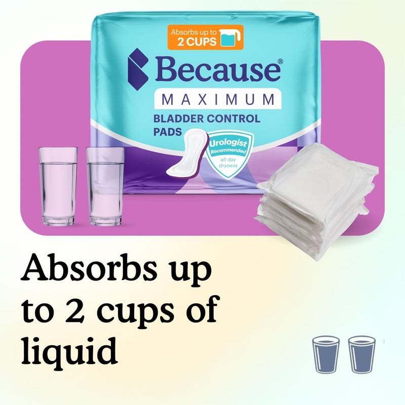 Because Incontinence Pads for Women  Maximum Absorbency Postpartum Liners Up to 100 LeakFree Protection Discreet Protection for Bladder Leaks 120 Count 6 Packs of 20 New Version - Image 5