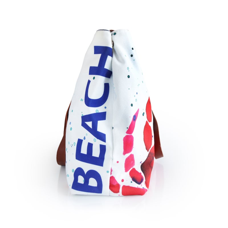 Anemoss Women's Beach Tote Bag, Waterproof Sandproof Hand Bags, Lightweight Fashionable Shoulder Bag, Large Capacity, Crab Design Beach Bag for Picnic Shopping, Gifts for Women and Girls - Image 4