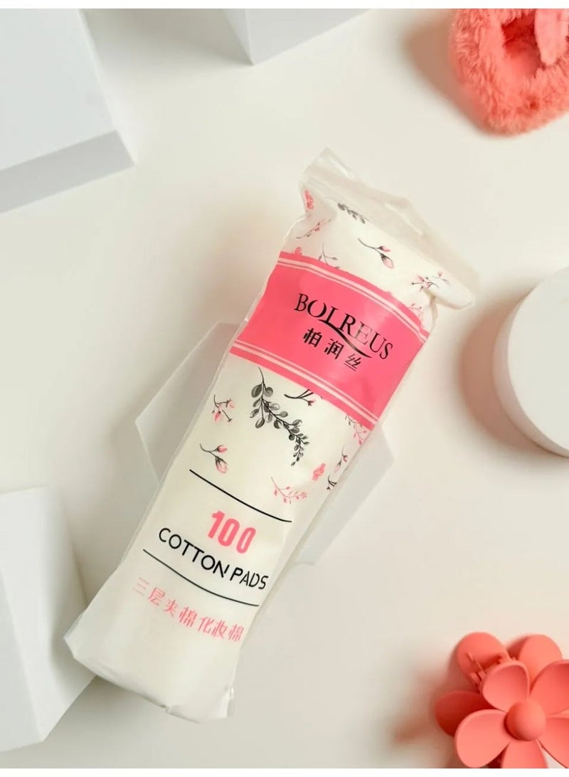 Cotton Makeup Remover Pads – 100 Pieces Soft & Gentle - Image 1
