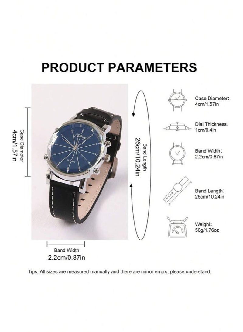 Apustim 10 Piece Gift Set，Including a Stylish Watch，Business Wallet，High Quality Belt，3 Exquisite Bracelets，Signature Pen，Tie，Tie Clip，Cufflinks，And An Exquisite Gift Box，Perfect Gift For Dad And Boyfriend，Father's Day，Party Gift，Birthday Gift，And Men's Business Gift Box（Black） - Image 3