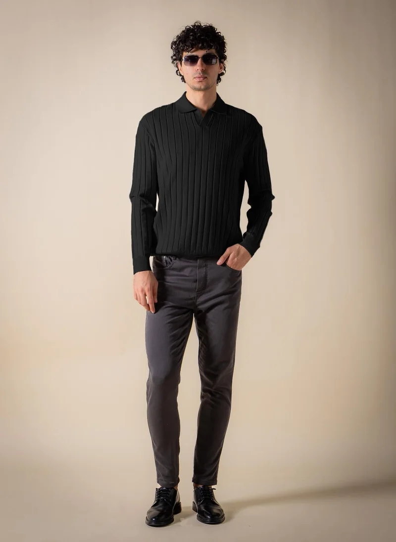 Shapes Black DETAILED POLO SHIRT for Men | Best Price UAE