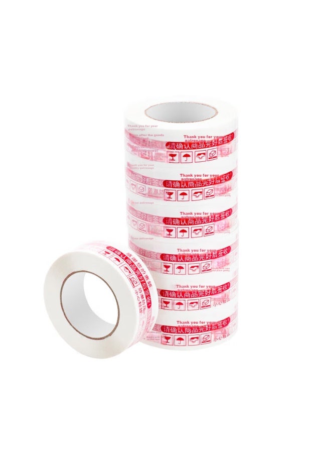 تانجو Tango Express شريط التغليف، ملصق تحذير الشحن، شريط ختم الصناديق، 42mm*100m*5 Rolls Logistics Park، محطة الطرود السريعة للتغليف، الشحن السريع، متعدد الأغراض، اللون الأحمر والأبيض - Image 5