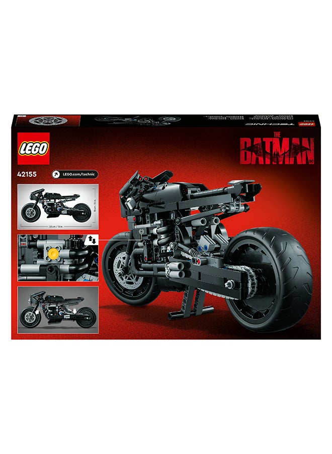 LEGO - LEGO Technic BATCYCLE #42155 Batman toy set for kids ages 9+; You can build a model replica of Batman's motorcycle;  Gift for children (641 pieces) - Image 1