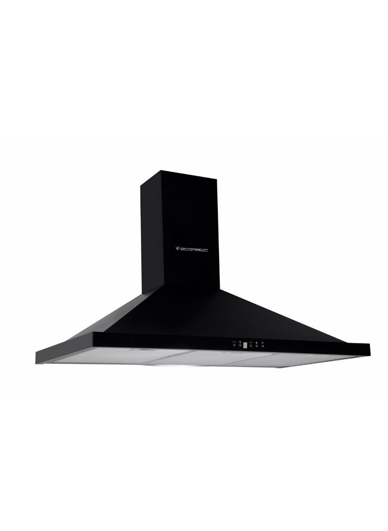 Ecomatic Kitchen Cooker Hood 90 cm Pyramid Black Digital, 650 m³/h Suction Power with Italian Motor, 3 Speeds, Washable Metal Filters, Carbon Filter, LED Lighting, Soft Touch Control ( H96BKD )  - Image 2