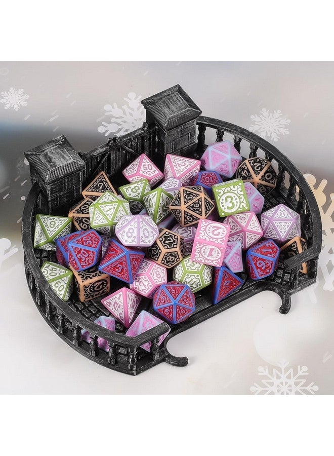 CiaraQ DND Polyhedral Dice Set (42pcs) with A Gold Pattern Drawstring Bag for Dungeons and Dragons RPG MTG Table Games. 6 Sets Fantasy Role Playing Dice Set - Image 3